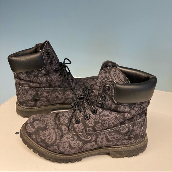 TIMBERLAND Sz 8 Paisley Limited  Edition Moto Combat Type Lace Up Boots - Picture 9 of 10